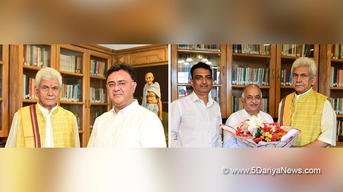 Manoj Sinha, Lieutenant Governor JK, Raj Bhavan, Jammu, Srinagar, Kashmir, Jammu And Kashmir, Kuldeep Raj Dubey, Vikram Malhotra