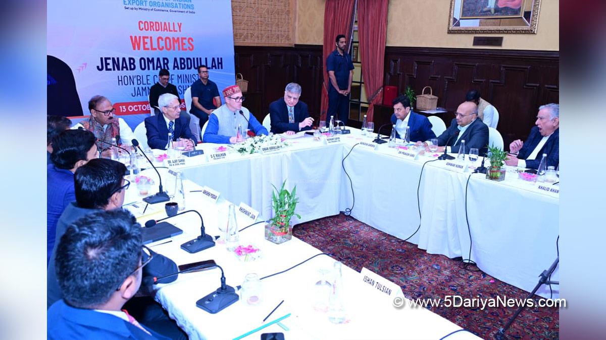Omar Abdullah, Chief Minister of JK, Jammu and Kashmir National Conference, National Conference, Srinagar, Kashmir, Jammu And Kashmir, Jammu, Federation of Indian Export Organizations, FIEO