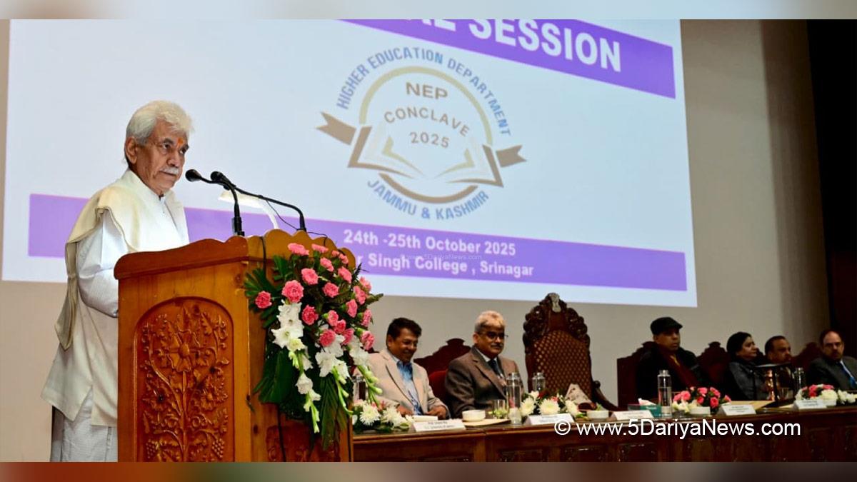 Manoj Sinha, Lieutenant Governor JK, Raj Bhavan, Jammu, Srinagar, Kashmir, Jammu And Kashmir, Atal Dulloo, NEP Conclave 2025