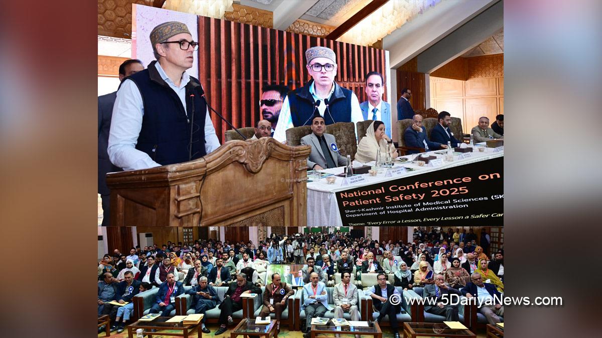 Omar Abdullah, Chief Minister of JK, Jammu and Kashmir National Conference, National Conference, Srinagar, Kashmir, Jammu And Kashmir, Jammu, Sakeena Itoo, Sakina Itoo, Nasir Aslam Wani, Dr Syed Abid Rasheed, Dr Syed Abid Rasheed Shah, National Conference on Patient Safety, NCPS 2025, Sher i Kashmir International Convention Centre, SKICC